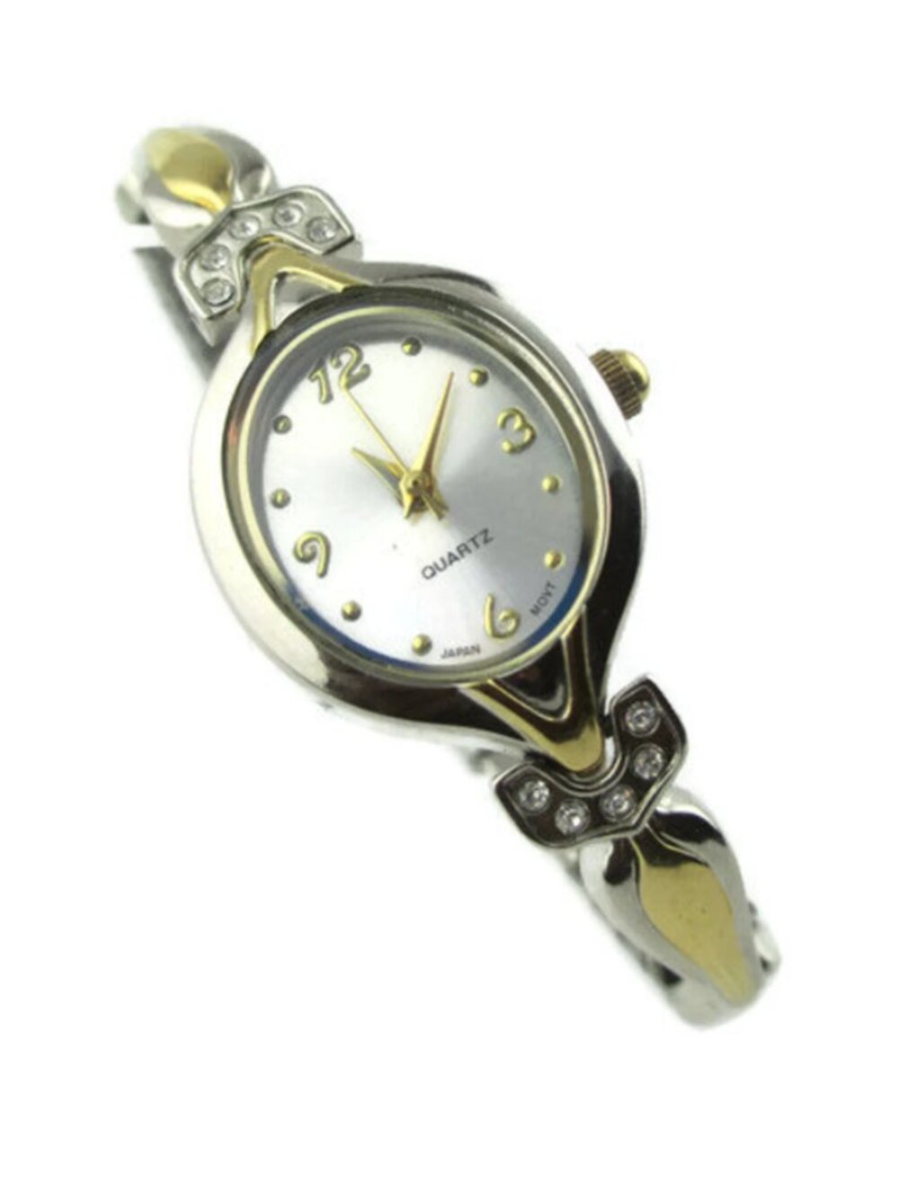 Miyota Crystal Watch / Japan Quartz Movement /Multi Tone Expansion Bracelet / Ne